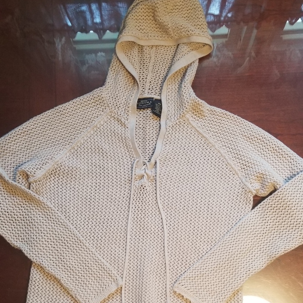 Sonoma Waffle Pattern Hoodie Sweater
